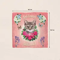 Plenty Gifts tegeltje keramiek cat lovers 10x10cm roze - afbeelding 2