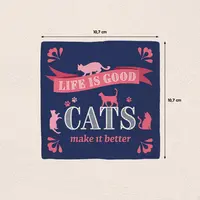 Plenty Gifts tegeltje keramiek cats 10x10cm blauw - afbeelding 2