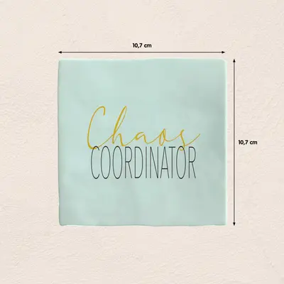 Plenty Gifts tegeltje keramiek chaos coordinator 10x10cm groen - afbeelding 2