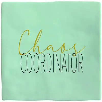 Plenty Gifts tegeltje keramiek chaos coordinator 10x10cm groen - afbeelding 1