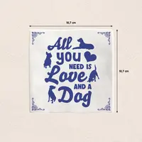 Plenty Gifts tegeltje keramiek dog 10x10cm blauw, wit - afbeelding 2