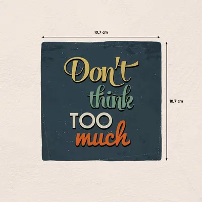 Plenty Gifts tegeltje keramiek don't think too much 10x10cm grijs - afbeelding 2