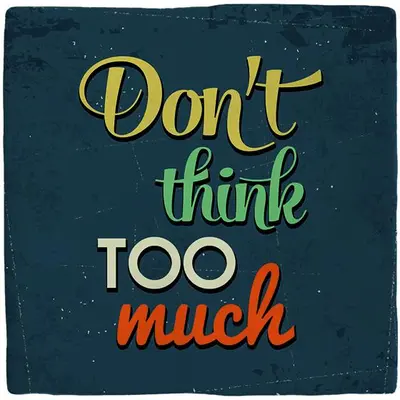 Plenty Gifts tegeltje keramiek don't think too much 10x10cm grijs - afbeelding 1