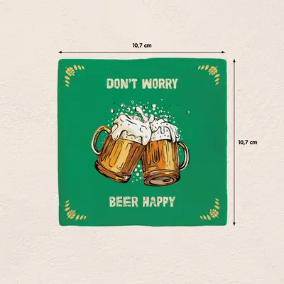 Plenty Gifts tegeltje keramiek don't worry beer happy 10x10cm groen - afbeelding 2