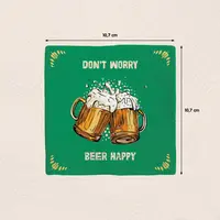 Plenty Gifts tegeltje keramiek don't worry beer happy 10x10cm groen - afbeelding 2