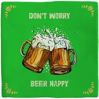 Plenty Gifts tegeltje keramiek don't worry beer happy 10x10cm groen - afbeelding 1