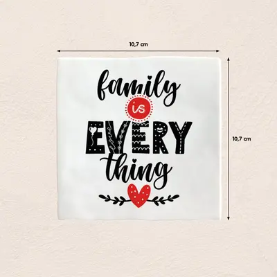 Plenty Gifts tegeltje keramiek family is everything 10x10cm wit - afbeelding 2