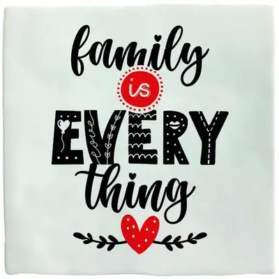 Plenty Gifts tegeltje keramiek family is everything 10x10cm wit - afbeelding 1