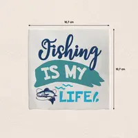Plenty Gifts tegeltje keramiek fishing is my life 10x10cm wit - afbeelding 2