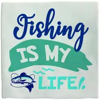 Plenty Gifts tegeltje keramiek fishing is my life 10x10cm wit - afbeelding 1