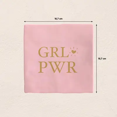 Plenty Gifts tegeltje keramiek girlpower 10x10cm roze - afbeelding 2