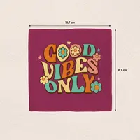 Plenty Gifts tegeltje keramiek good vibes only 10x10cm paars - afbeelding 2