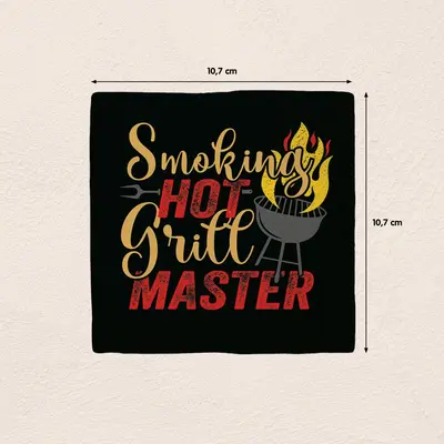 Plenty Gifts tegeltje keramiek grill master 10x10cm zwart - afbeelding 2