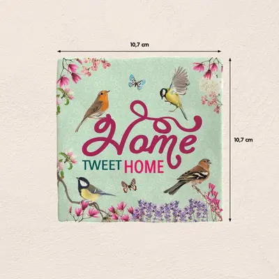 Plenty Gifts tegeltje keramiek home tweet home 10x10cm multi - afbeelding 2