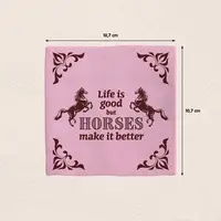 Plenty Gifts tegeltje keramiek horses 10x10cm paars - afbeelding 2