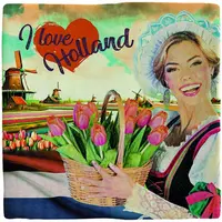 Plenty Gifts tegeltje keramiek i love holland 10x10cm multi - afbeelding 1