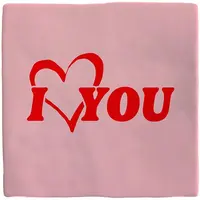 Plenty Gifts tegeltje keramiek i love you 10x10cm roze - afbeelding 1