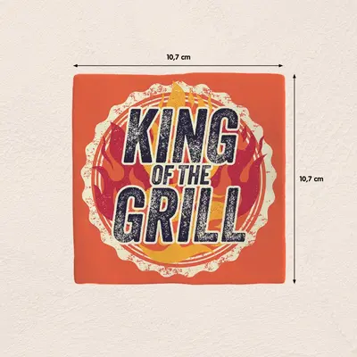 Plenty Gifts tegeltje keramiek king of the grill 10x10cm rood - afbeelding 2