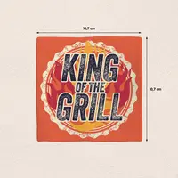 Plenty Gifts tegeltje keramiek king of the grill 10x10cm rood - afbeelding 2
