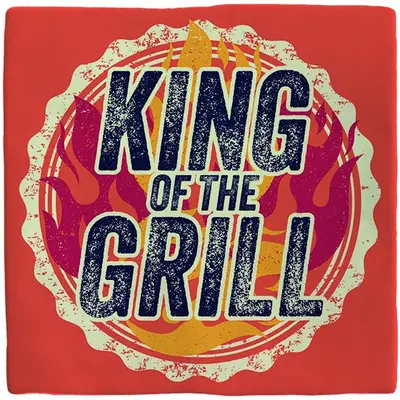 Plenty Gifts tegeltje keramiek king of the grill 10x10cm rood - afbeelding 1