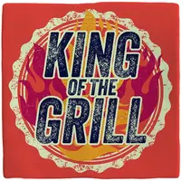 Plenty Gifts tegeltje keramiek king of the grill 10x10cm rood - afbeelding 1