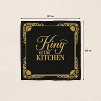 Plenty Gifts tegeltje keramiek king of the kitchen 10x10cm zwart - afbeelding 2