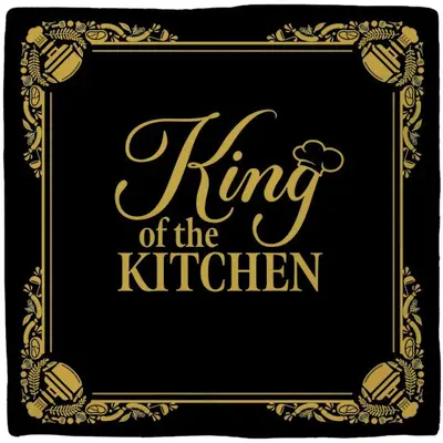 Plenty Gifts tegeltje keramiek king of the kitchen 10x10cm zwart - afbeelding 1