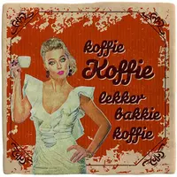 Plenty Gifts tegeltje keramiek koffie 10x10cm bruin - afbeelding 1