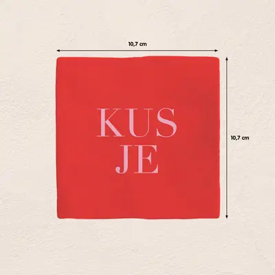 Plenty Gifts tegeltje keramiek kusje 10x10cm roze - afbeelding 2