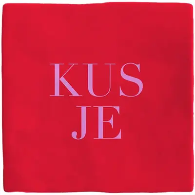 Plenty Gifts tegeltje keramiek kusje 10x10cm roze - afbeelding 1