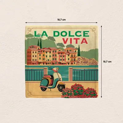 Plenty Gifts tegeltje keramiek la dolce vita 10x10cm multi - afbeelding 2