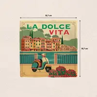 Plenty Gifts tegeltje keramiek la dolce vita 10x10cm multi - afbeelding 2