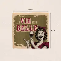 Plenty Gifts tegeltje keramiek la vie est belle 10x10cm bruin - afbeelding 2