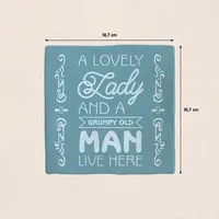 Plenty Gifts tegeltje keramiek lady & man 10x10cm blauw - afbeelding 2