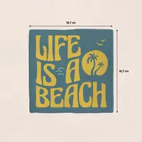 Plenty Gifts tegeltje keramiek life is a beach 10x10cm groen - afbeelding 2