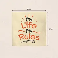 Plenty Gifts tegeltje keramiek my life my rules 10x10cm crème - afbeelding 2