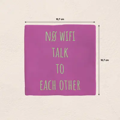 Plenty Gifts tegeltje keramiek no wifi 10x10cm paars - afbeelding 2
