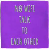 Plenty Gifts tegeltje keramiek no wifi 10x10cm paars - afbeelding 1