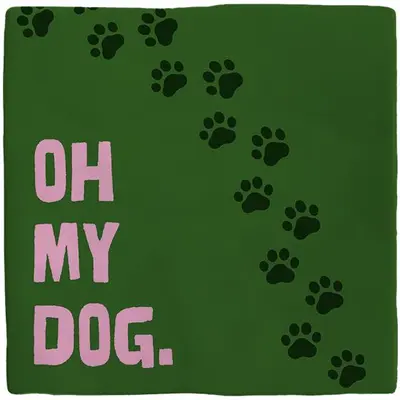 Plenty Gifts tegeltje keramiek oh my dog 10x10cm groen - afbeelding 1