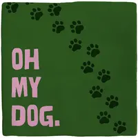 Plenty Gifts tegeltje keramiek oh my dog 10x10cm groen - afbeelding 1