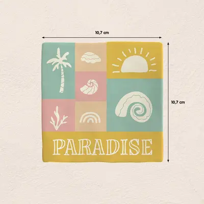 Plenty Gifts tegeltje keramiek paradise 10x10cm multi - afbeelding 2