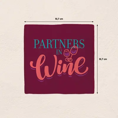 Plenty Gifts tegeltje keramiek partners in wine 10x10cm paars - afbeelding 2