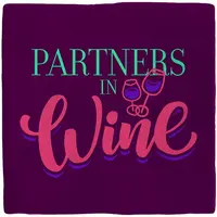 Plenty Gifts tegeltje keramiek partners in wine 10x10cm paars - afbeelding 1