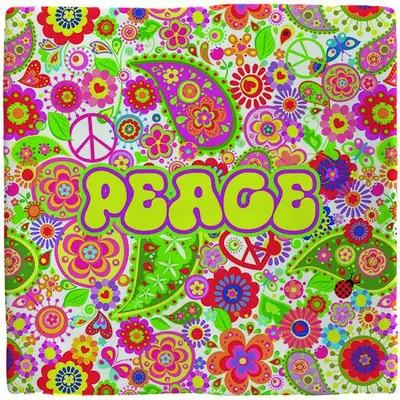 Plenty Gifts tegeltje keramiek peace 10x10cm multi - afbeelding 1