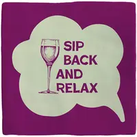 Plenty Gifts tegeltje keramiek sip back and relax 10x10cm paars - afbeelding 1