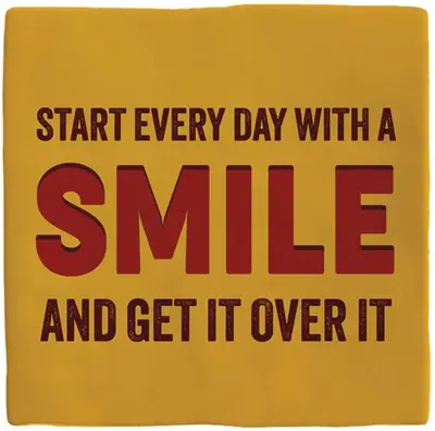 Plenty Gifts tegeltje keramiek smile 10x10cm geel