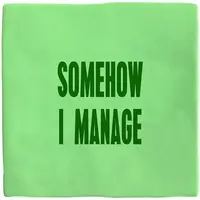 Plenty Gifts tegeltje keramiek somehow i manage 10x10cm groen - afbeelding 1