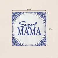 Plenty Gifts tegeltje keramiek super mama 10x10cm blauw, wit - afbeelding 2