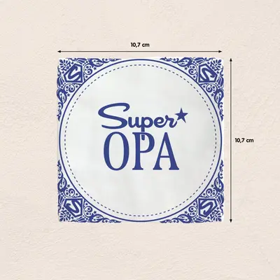 Plenty Gifts tegeltje keramiek super opa 10x10cm blauw, wit - afbeelding 2