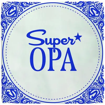 Plenty Gifts tegeltje keramiek super opa 10x10cm blauw, wit - afbeelding 1